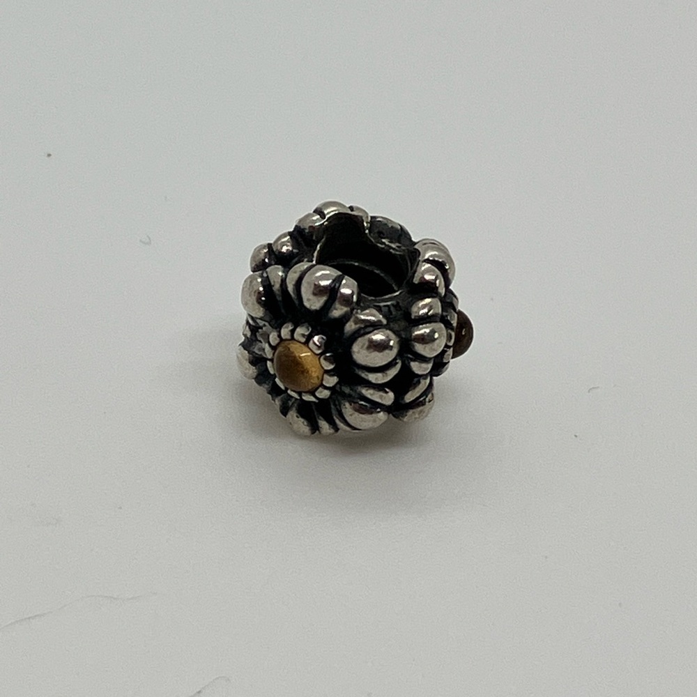 Pandora Sterling Silver Birthday Blooms November Citrine Birthstone Charm 790580